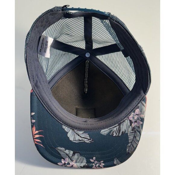 Dakine Womens Exotic Floral Shoreline Trucker Surfer Aqua Blue Snapback Mesh Hat - Picture 2 of 3